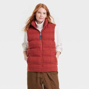 Houston White -  Adult Puffer Vest - Red L Red